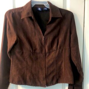 Brown velveteen short jacket